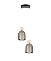 Lampe à suspendre Champagne Métal Bois...