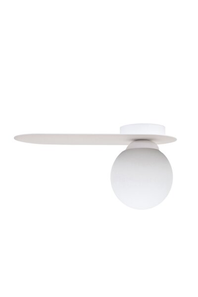 Blendarme Deckenleuchte Glaskugel Weiß E27 H:22 cm