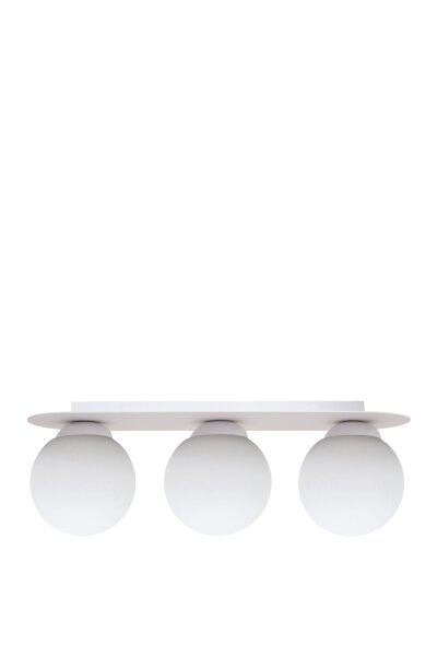 Blendarme Lampe de plafonnier Abat-jour en verre blanc E27 3-flamme