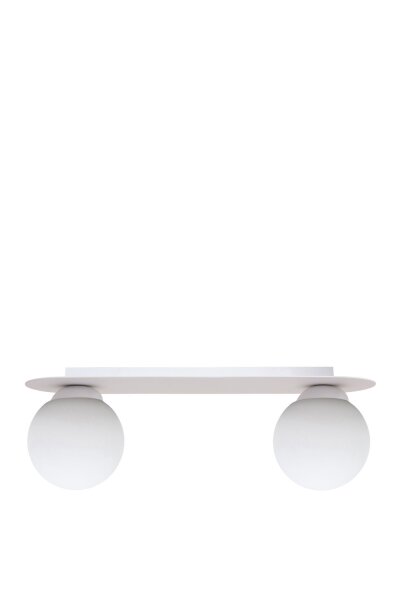 Plafonnier Blendarme boules de verre blanc E27 2 flammes