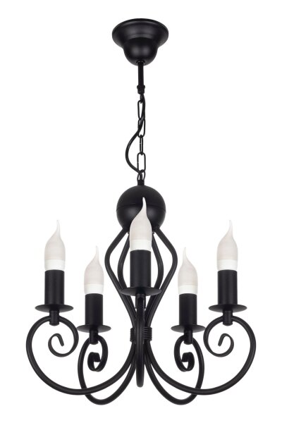 Lustre Vintage Noir E14 5 flammes Classique