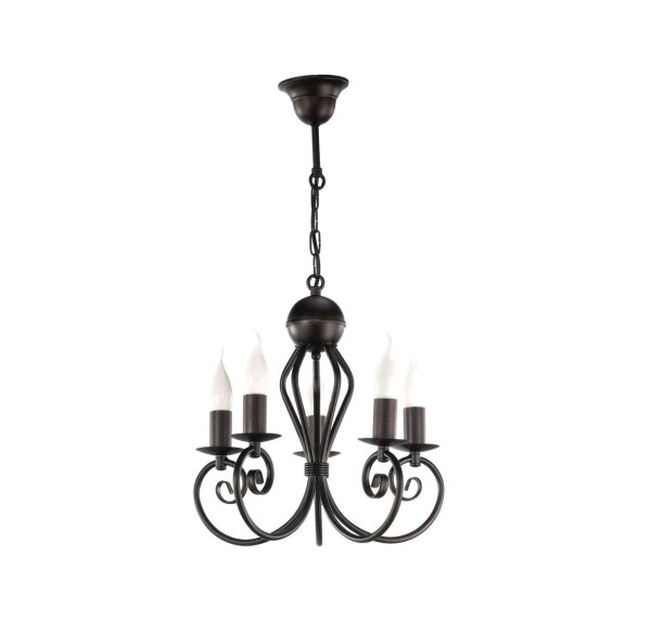 Lustre Vintage Noir E14 5 flammes Classique