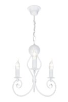 Lustre Vintage Métal Blanc E14 L:36 cm Bougies