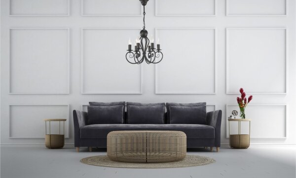 Lustre Vintage Noir E14 6 flammes Classique
