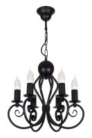 Lustre Vintage Noir E14 6 flammes Classique