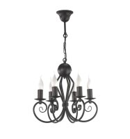 Lustre Vintage Noir E14 6 flammes Classique