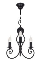 Lustre Vintage M&eacute;tal Noir E14 L:36 cm Bougies