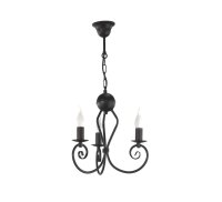 Lustre Vintage Métal Noir E14 L:36 cm Bougies