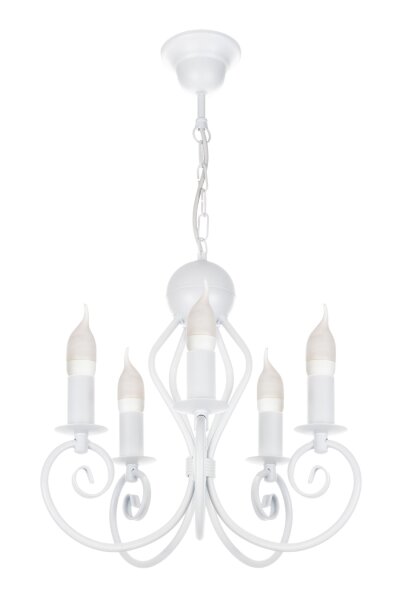 Lustre Vintage Blanc E14 5 flammes Classique