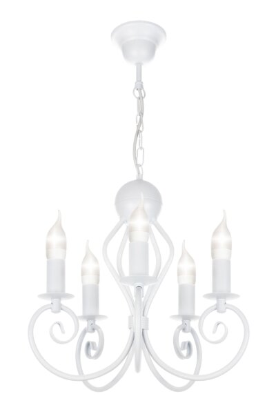Lustre Vintage Blanc E14 5 flammes Classique