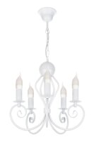 Lustre Vintage Blanc E14 5 flammes Classique