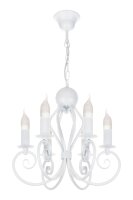 Lustre Vintage Blanc E14 6 flammes Classique