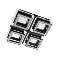 Deckenleuchte LED B: 25 cm Edelstahl in Schwarz Chrom 4200 K