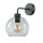 Wandlampe Glas Kugel Schirm Grau Schwarz KANZENE