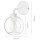 Wandlampe Glas Kugel Schirm Grau Schwarz KANZENE