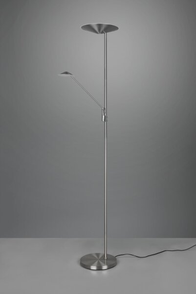 Dimmbare LED Stehleuchte flexibel 180 cm in Nickel