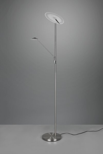 Dimmbare LED Stehleuchte flexibel 180 cm in Nickel