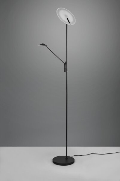 Dimmbare LED Stehlampe flexibel 180 cm Schwarz Lesen