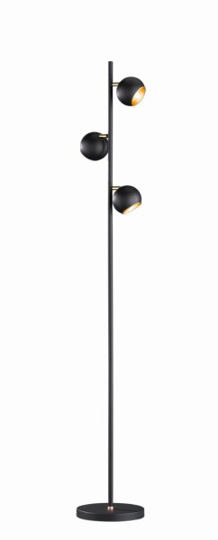 Kleine Stehlampe Metall G9 155 cm hoch in Schwarz Gold