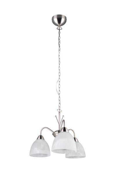 Blendarme Pendelleuchte Metall Glas Nickel Weiß E27
