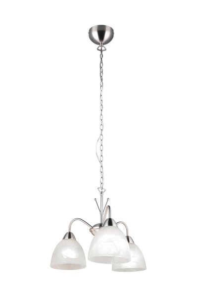 Blendarme Pendelleuchte Metall Glas Nickel Weiß E27