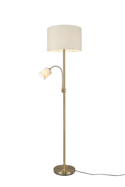 Lampadaire Abat-jour en tissu 170 cm E27 E14 laiton crème