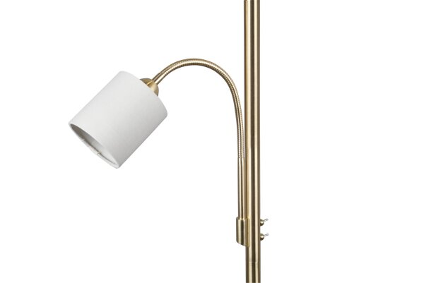 Lampadaire Abat-jour en tissu 170 cm E27 E14 laiton crème