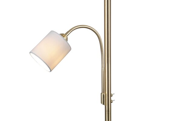 Lampadaire Abat-jour en tissu 170 cm E27 E14 laiton crème