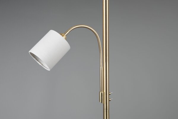Lampadaire Abat-jour en tissu 170 cm E27 E14 laiton crème
