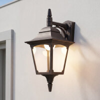 Außenwandleuchte Schwarz Alu Glas IP44 E27 B:17 cm Hof