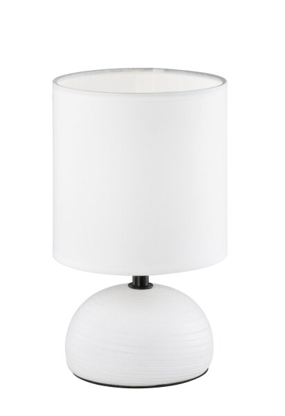 Gemütliche Tischlampe Stoff Keramik E14 23 cm blendarm