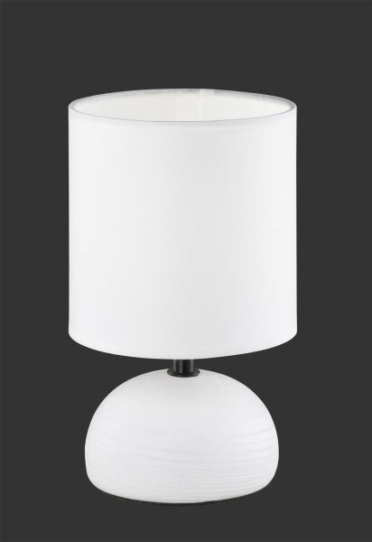 Gemütliche Tischlampe Stoff Keramik E14 23 cm blendarm