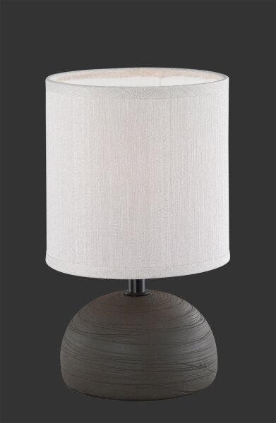 Lampe de table tissu céramique E14 23 cm brun cappuccino