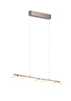 LED H&auml;ngeleuchte Metall Glas Nickel 3-flammig 102 cm