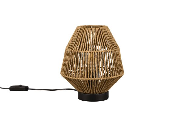 Lampe de table Papier Métal Noir Marron E27 20,5 cm