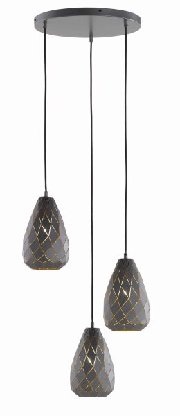Geometrische Hängelampe Metall Anthrazit E27 Ø35 cm