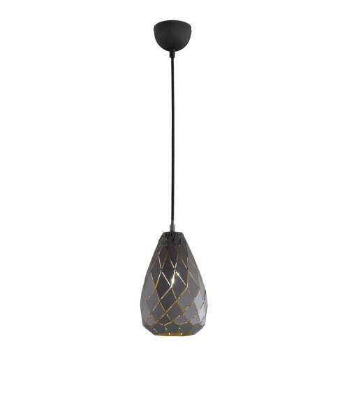 Suspension géométrique métal anthracite E27 Ø15 cm