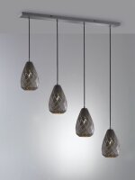 Geometrische Hängelampe Metall Anthrazit E27 90 cm lang