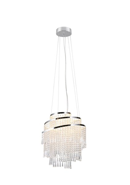 Lampe LED à suspendre avec télécommande à intensité variable Chrome Acrylique