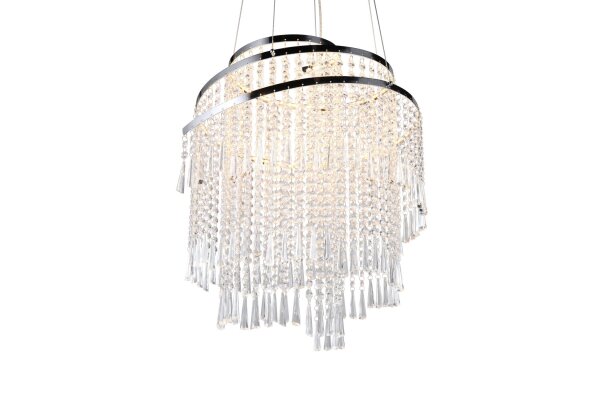 Lampe LED à suspendre avec télécommande à intensité variable Chrome Acrylique