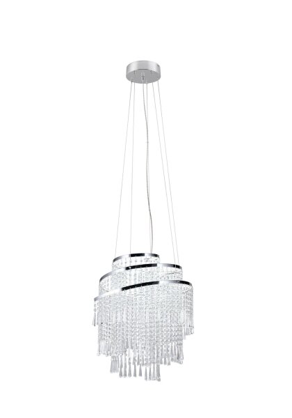 Lampe LED à suspendre avec télécommande à intensité variable Chrome Acrylique