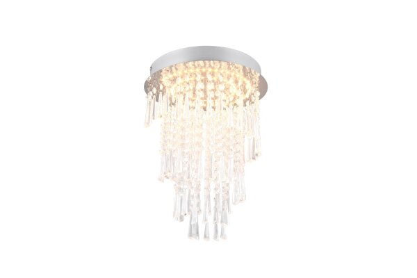 Lampe de plafonnier LED avec télécommande à intensité variable Chrome Acrylique