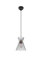 Dekorative Pendelleuchte Schwarz Gold E27 &Oslash;20 cm rund