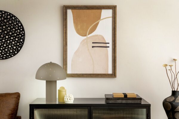 Lampe de table stylée Taupe Métal E14 32,5 cm Étoiles