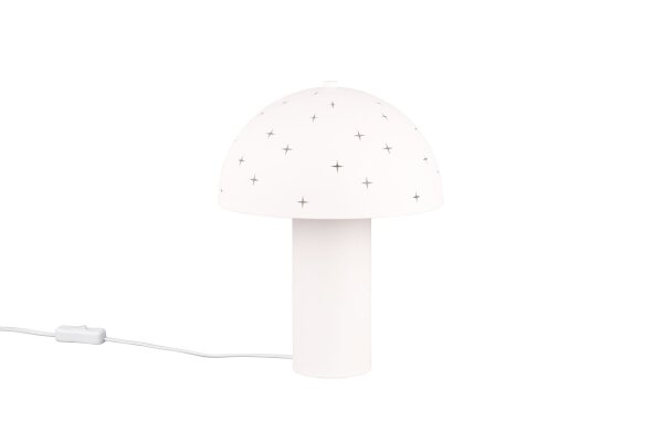 Lampe de table stylée Blanc Métal E14 32,5 cm Étoiles
