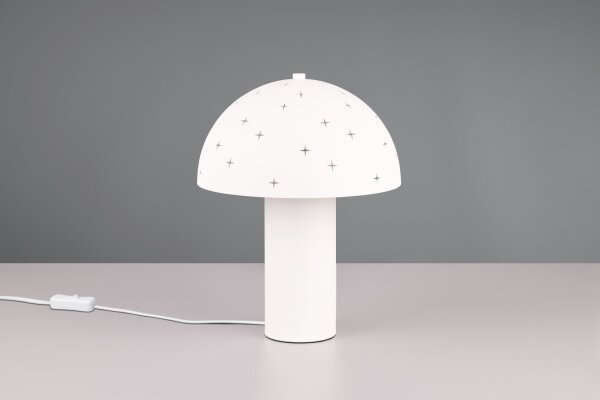Lampe de table stylée Blanc Métal E14 32,5 cm Étoiles
