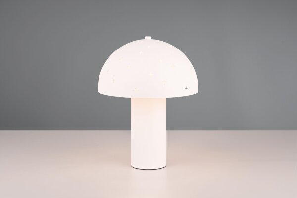Lampe de table stylée Blanc Métal E14 32,5 cm Étoiles