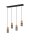 Luminaire suspendu bois métal E27 65 cm 4-flamme