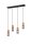 Luminaire suspendu bois métal E27 65 cm 4-flamme