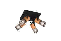 Spot de plafond flexible m&eacute;tal bois L:22 cm E14...